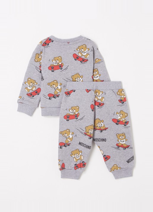 Moschino Babyset met sweater en joggingbroek 2-delig - achterkant middengrijs
