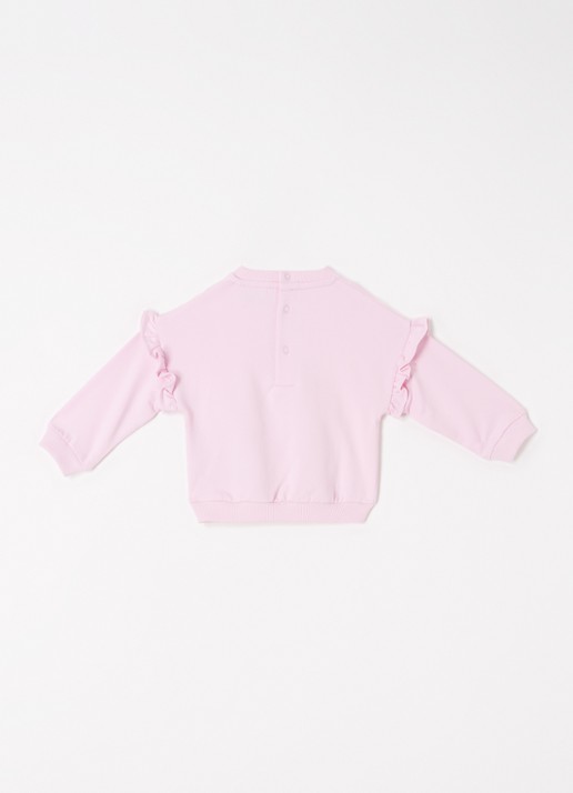 Moschino Babyset met sweater en joggingbroek 2-delig - voorkant 2 zalmroze