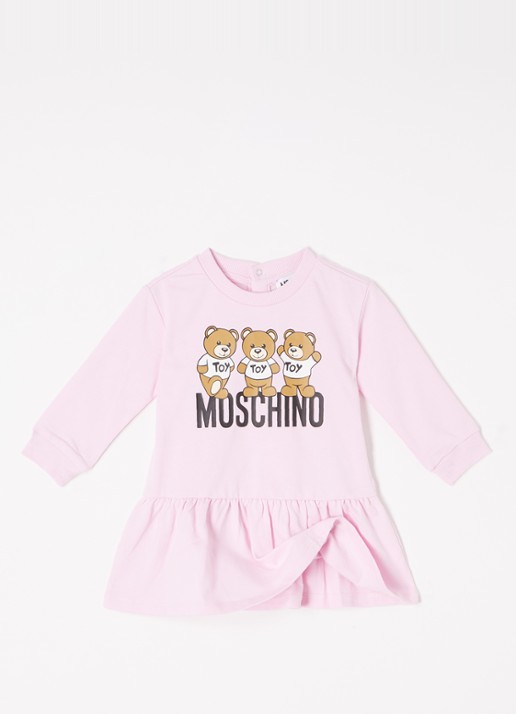 Moschino Trui-jurk met frontprint - voorkant 3 roze