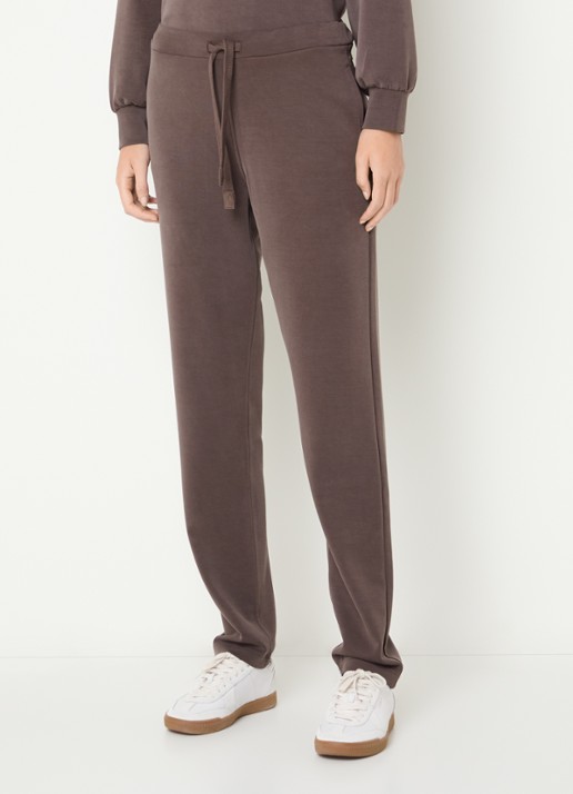 Moscow Almas high waist slim fit joggingbroek met steekzakken - detail 3 lichtbruin