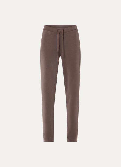 Moscow Almas high waist slim fit joggingbroek met steekzakken - voorkant lichtbruin