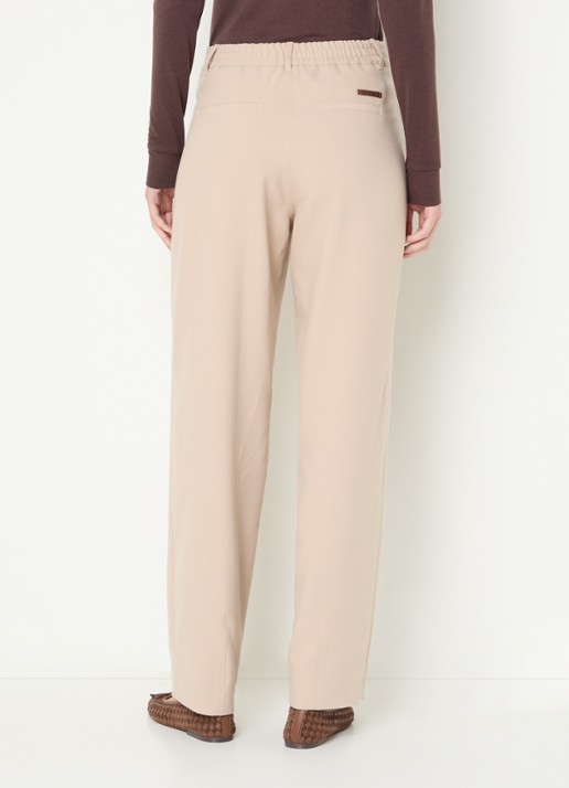 Moscow Colette high waist straight fit pantalon met steekzakken - achterkant 2 beige