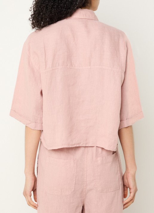Moscow Lady blouse van linnen - achterkant 4 lichtroze