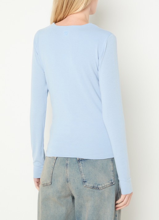 Moscow Lucia longsleeve met ronde hals - achterkant lichtblauw