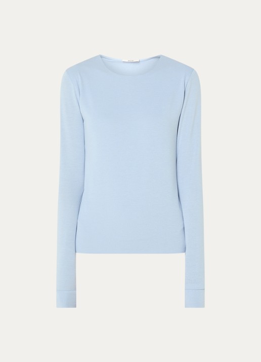 Moscow Lucia longsleeve met ronde hals - voorkant 2 lichtblauw