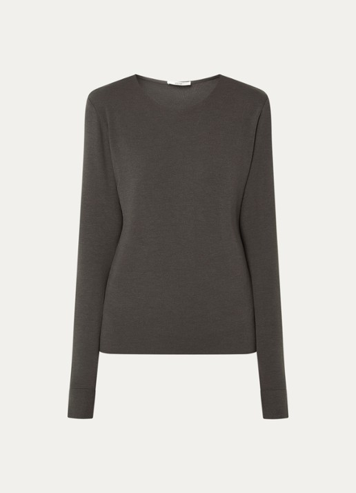 Moscow Lucia longsleeve met ronde hals - voorkant 3 antraciet