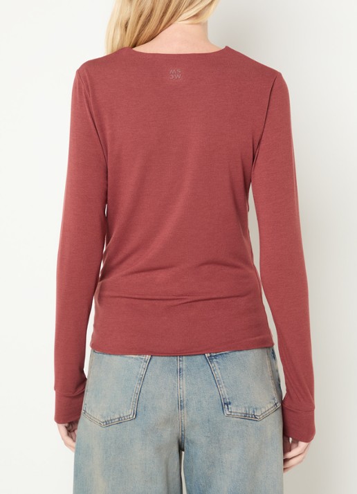Moscow Lucia longsleeve met ronde hals - achterkant 4 steenrood