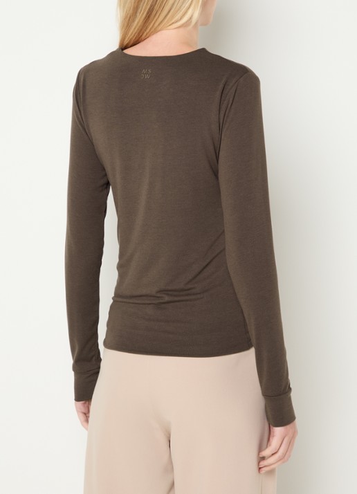 Moscow Lucia longsleeve met ronde hals - achterkant 2 donkerbruin