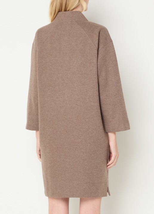 Moscow Mini trui-jurk met halve rits - achterkant 4 donkerbeige