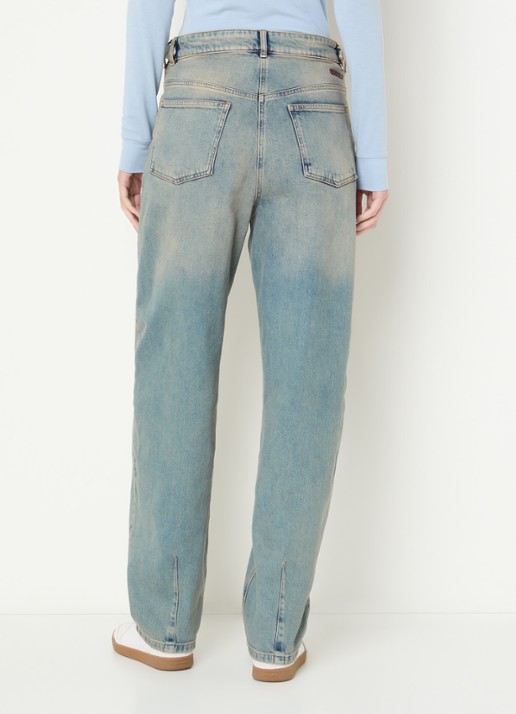 Moscow Rose high waist straight leg jeans met lichte wassing - achterkant 5 jeans