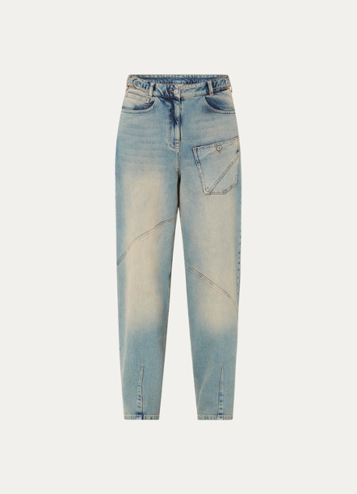 Moscow Rose high waist straight leg jeans met lichte wassing - voorkant 3 jeans