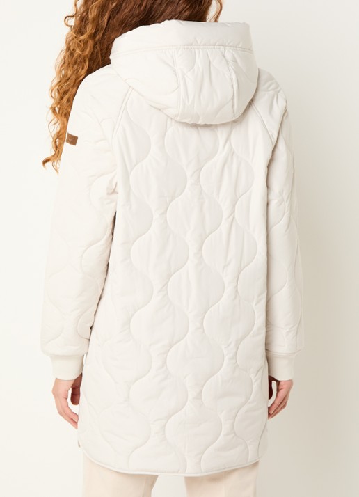 Moscow Swags quilted jas met afneembare capuchon - achterkant 4 creme