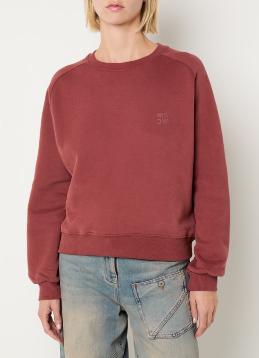 Moscow Sweater met logo- en backprint - achterkant 2 oranjerood