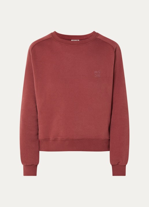 Moscow Sweater met logo- en backprint - voorkant 3 oranjerood
