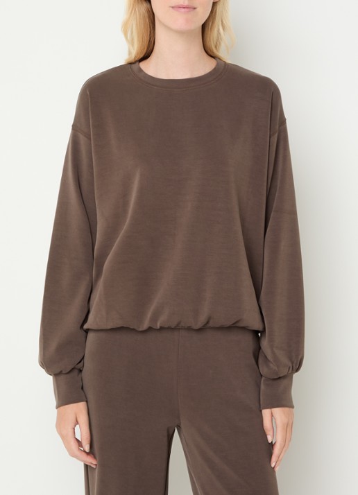 Moscow Sweater met ronde hals - detail donkerbruin