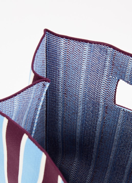 MOSJ Atelier Blueberry handtas met streepprint - detail 2 paars