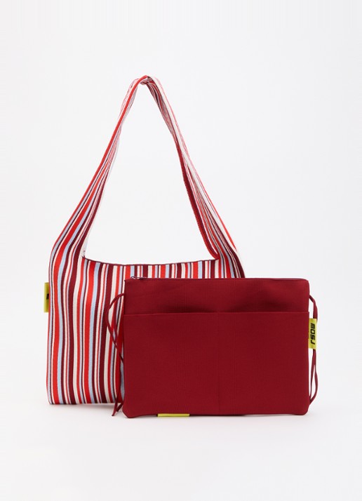 MOSJ Atelier The Ruby Boxer crossbodytas met streepprint en uitneembaar etui