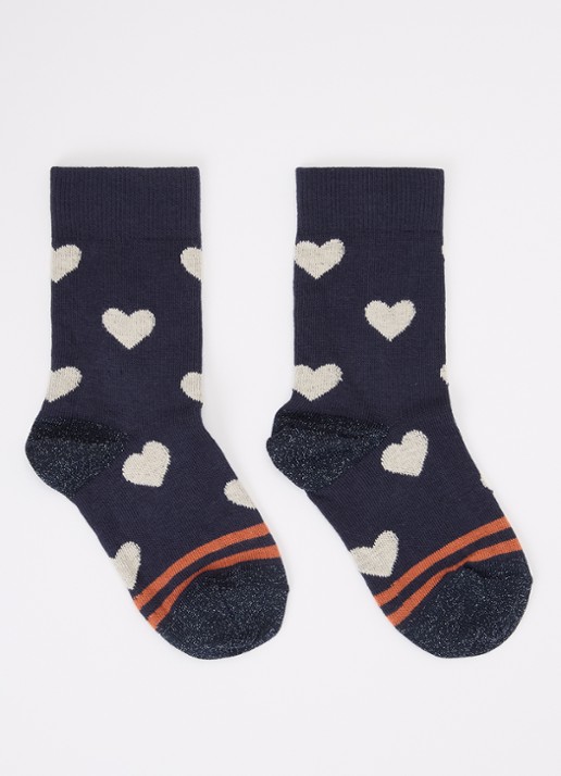 mp Denmark Ada sokken in katoenblend met lurex - voorkant donkerblauw
