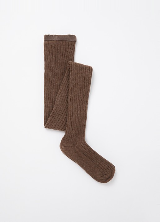mp Denmark Ribgebreide maillot in katoenblend - voorkant bruin
