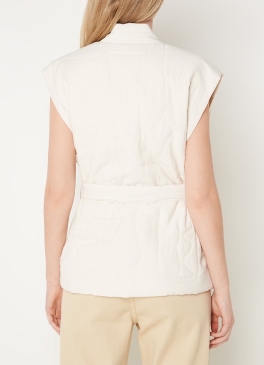 MSCH Copenhagen Edelmira gilet met strikceintuur - achterkant creme