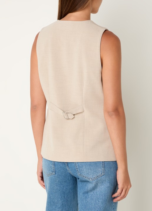 MSCH Copenhagen Mirabelle gilet met ceintuur - achterkant 3 beige