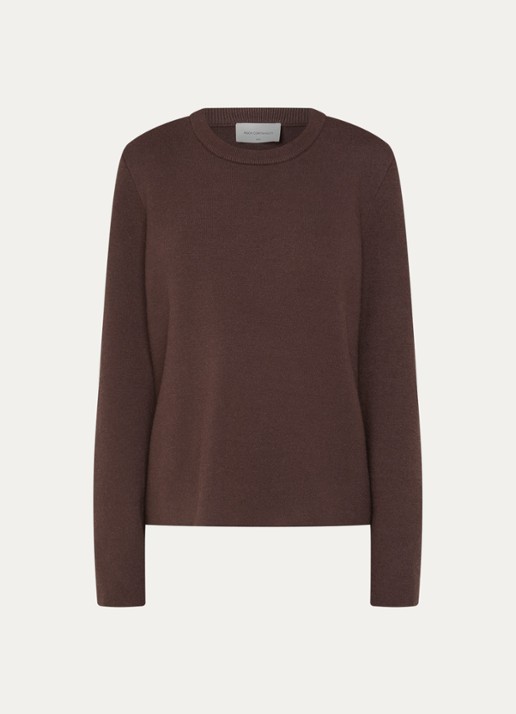 MSCH Copenhagen MSCHAgatha East fijngebreide pullover met ronde hals - voorkant 2 bruin