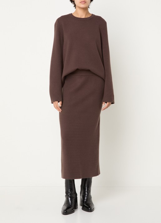 MSCH Copenhagen MSCHAgatha East fijngebreide pullover met ronde hals - voorkant 3 bruin