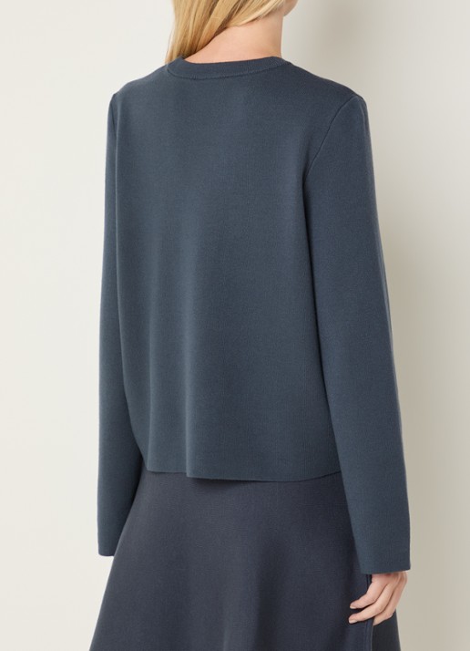 MSCH Copenhagen MSCHAgatha East fijngebreide pullover met ronde hals - achterkant 4 indigo