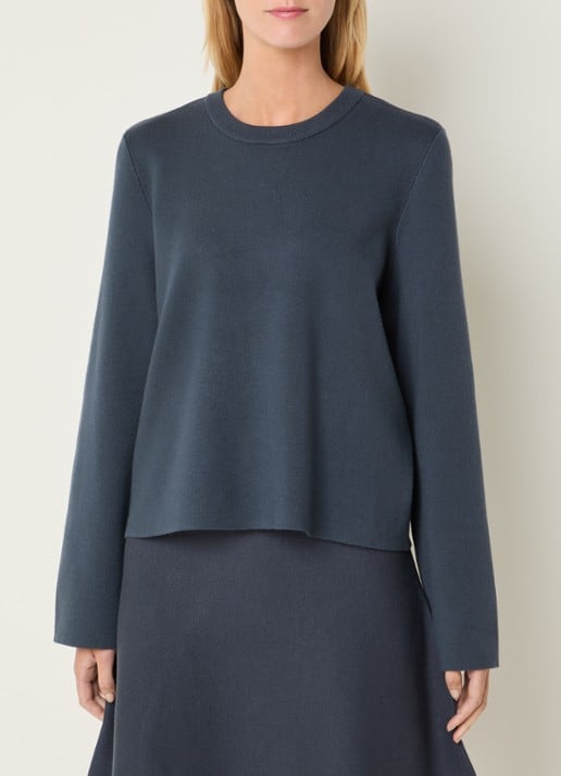 MSCH Copenhagen MSCHAgatha East fijngebreide pullover met ronde hals - detail 3 indigo