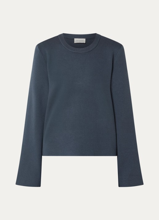MSCH Copenhagen MSCHAgatha East fijngebreide pullover met ronde hals - voorkant indigo