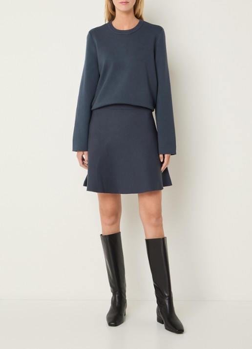 MSCH Copenhagen MSCHAgatha East fijngebreide pullover met ronde hals - voorkant 2 indigo