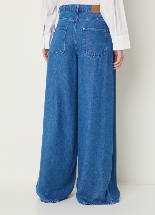 MSCH Copenhagen MSCHAgo Rue high waist wide leg jeans met medium wassing - achterkant 5 indigo