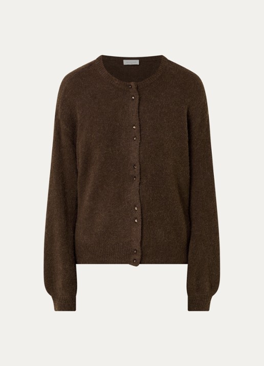 MSCH Copenhagen MSCHBondie fijngebreid vest in alpaca wolblend - voorkant 3 bruin
