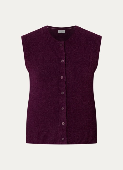 MSCH Copenhagen MSCHBondie Hope fijngebreid gilet in alpaca wolblend - voorkant 3 paars