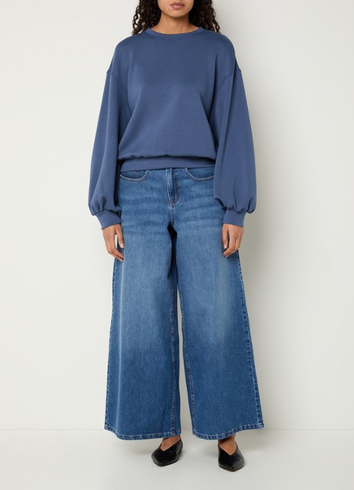MSCH Copenhagen MSCHBrionna sweater met ballonmouwen - voorkant 3 blauw