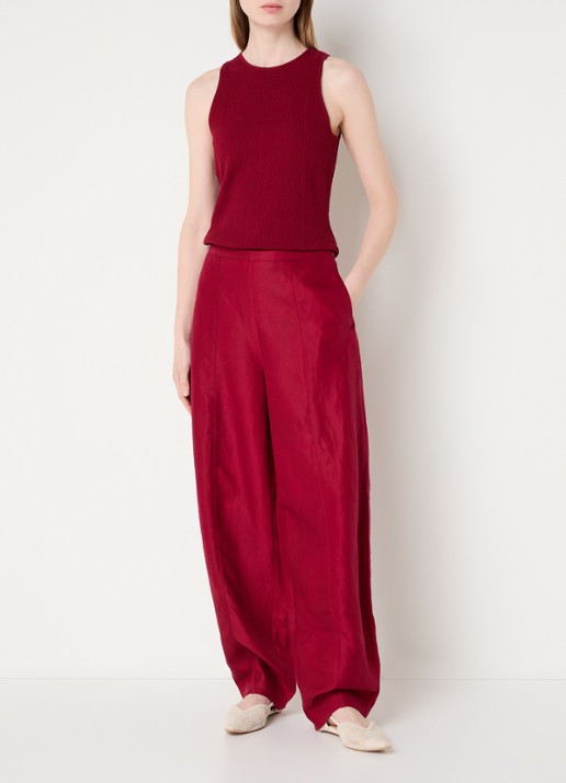 MSCH Copenhagen MSCHCharlitta grofgebreide tanktop - voorkant 3 donkerrood
