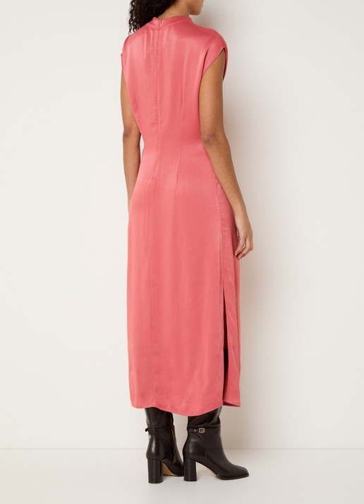 MSCH Copenhagen MSCHClark midi jurk met split - achterkant 2 abrikoos