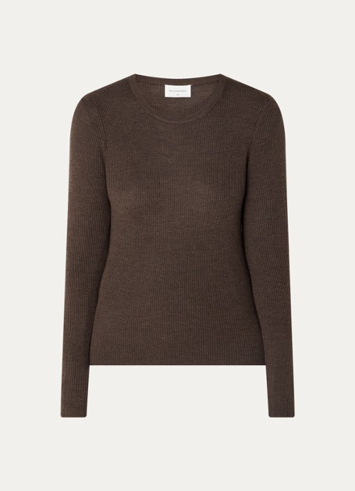 MSCH Copenhagen MSCHCriselle Avalina ribgebreide longsleeve - voorkant 3 bruin
