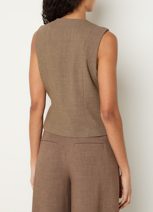 MSCH Copenhagen MSCHDarina gilet met gestikt detail - achterkant zand