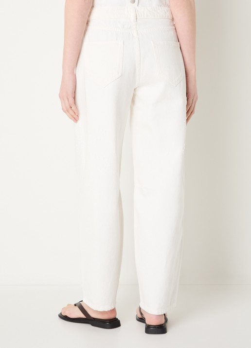 MSCH Copenhagen MSCHDexter high waist balloon fit jeans met destroyed afwerking - achterkant gebroken wit