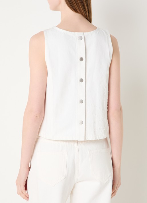 MSCH Copenhagen MSCHDexter top van denim  - achterkant 4 gebroken wit