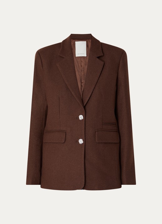MSCH Copenhagen MSCHElliot blazer in wolblend met klepzakken - voorkant bruin