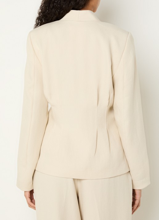 MSCH Copenhagen MSCHEsteriane blazer met plooidetail - achterkant 3 beige
