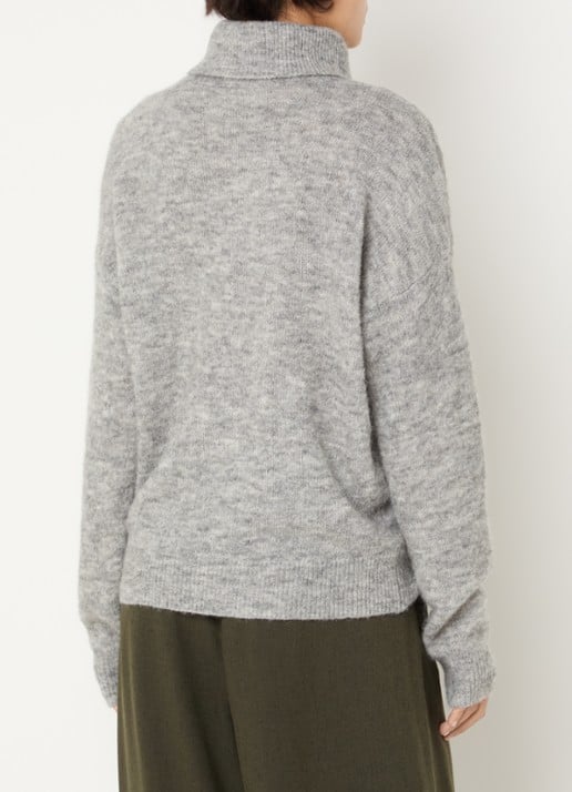 MSCH Copenhagen MSCHFestina fijngebreide trui in alpaca wolblend met col - achterkant 4 grijsmele