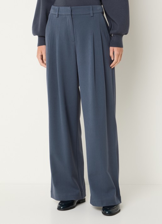 MSCH Copenhagen MSCHHenrika high waist loose fit pantalon met plooidetail - detail indigo