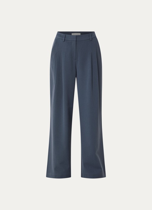 MSCH Copenhagen MSCHHenrika high waist loose fit pantalon met plooidetail - voorkant 3 indigo