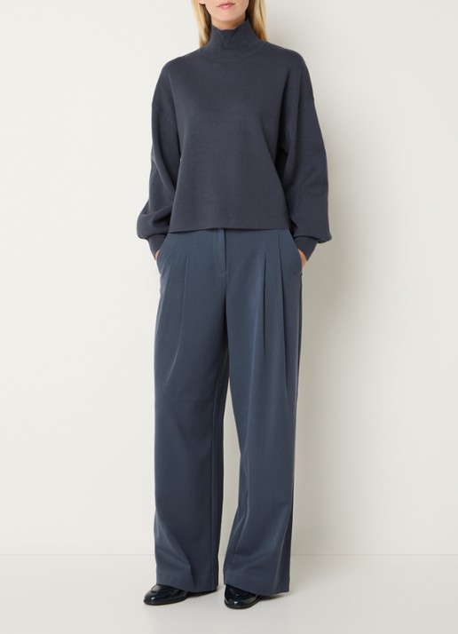 MSCH Copenhagen MSCHHenrika high waist loose fit pantalon met plooidetail - voorkant 4 indigo