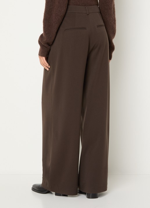 MSCH Copenhagen MSCHHenrika high waist loose fit pantalon met plooidetail - achterkant 2 bruin