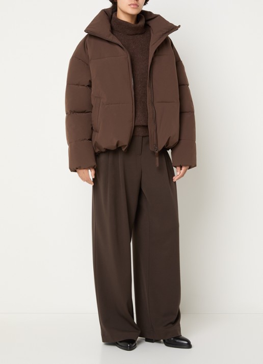 MSCH Copenhagen MSCHHenrika high waist loose fit pantalon met plooidetail - voorkant 4 bruin