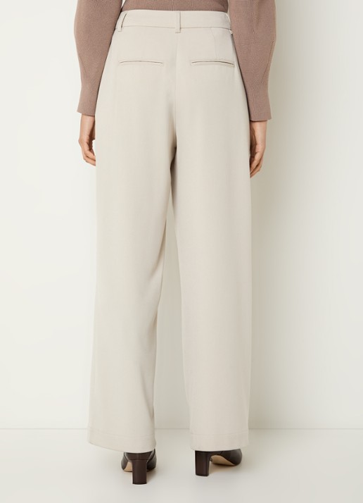 MSCH Copenhagen MSCHHenrika high waist loose fit pantalon met steekzakken - achterkant beige